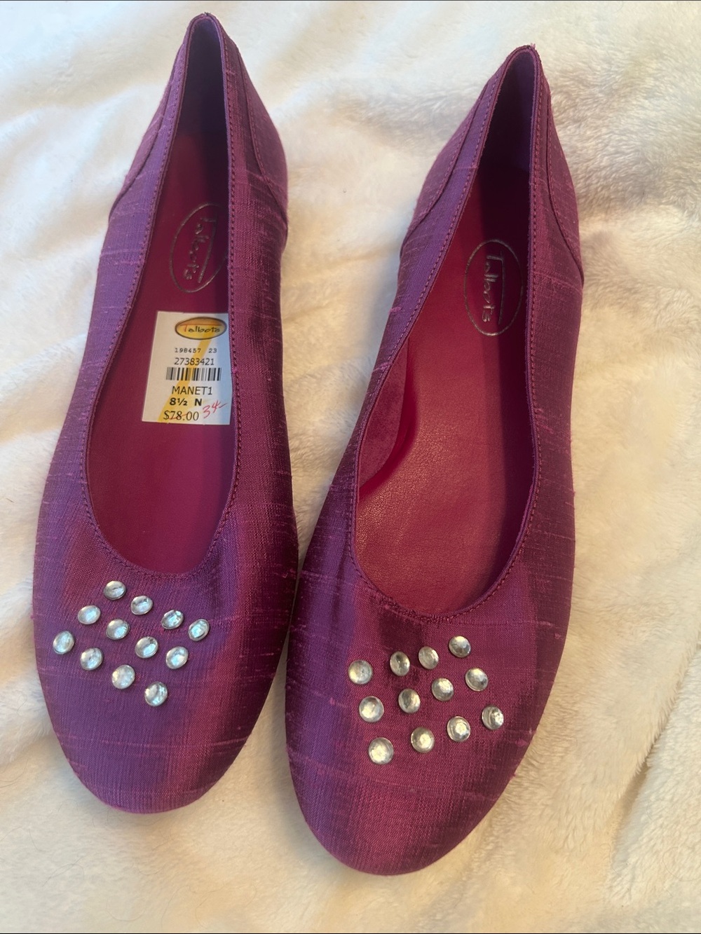 Talbots Plum Studded Ballet Flats